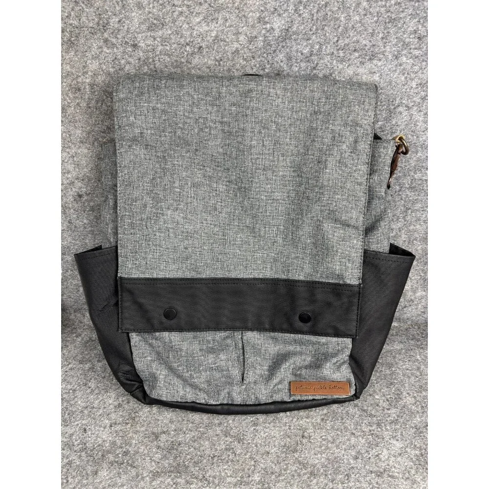 Petunia Pickle Bottom Gray Diaper Bag Backpack Tote Medium Baby Boy Pockets
